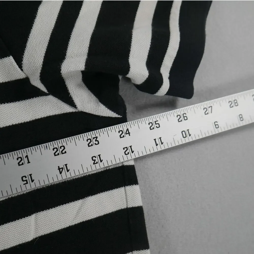 Vintage 90s Polo Ralph Lauren Black/White Striped Mens Size XL Short Sleeve Pony